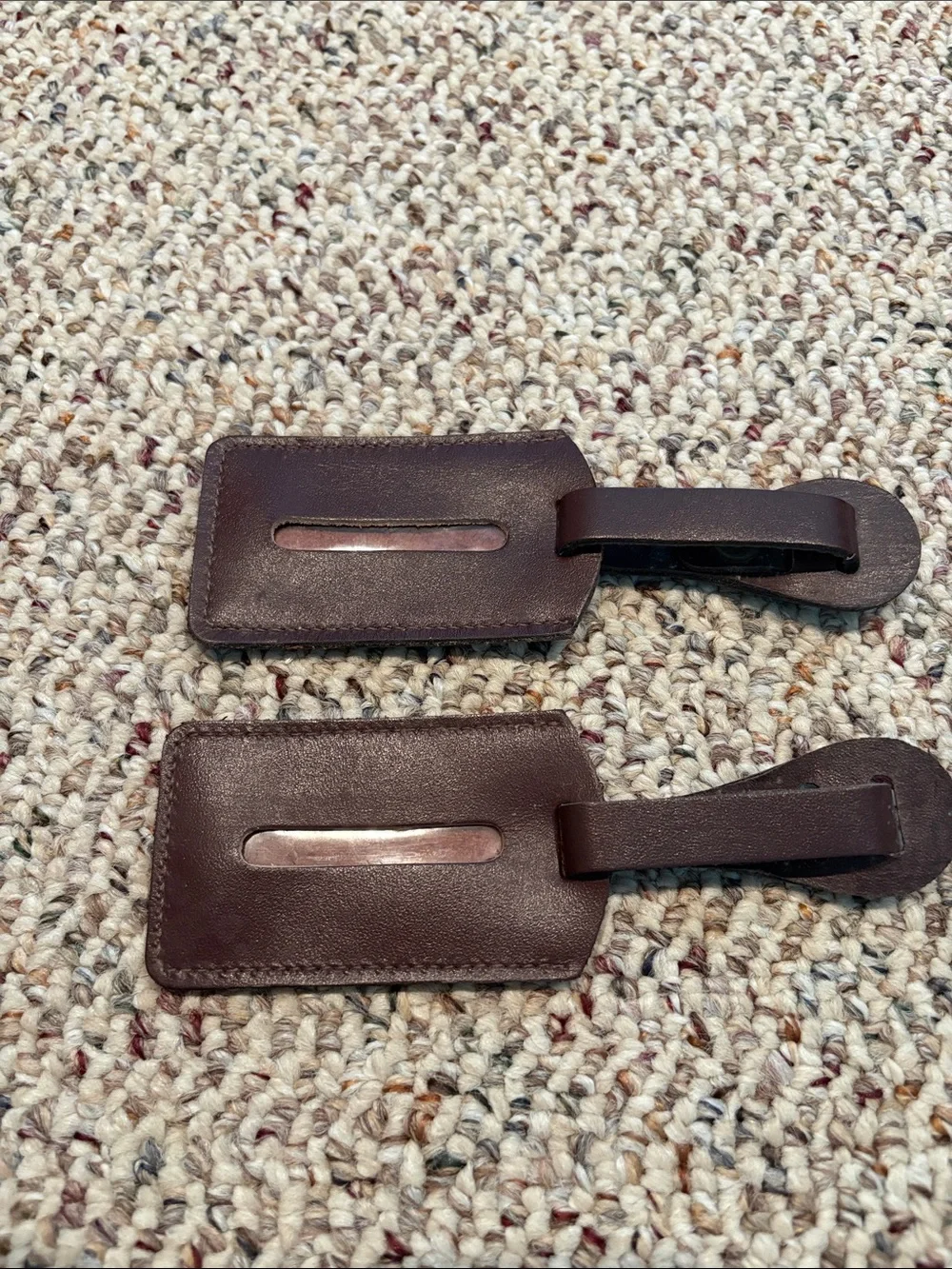 Leather Look Luggage Tag Set - Burgundy. Y2K